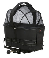 Trixie bicycle basket on the back black with pillow and hood