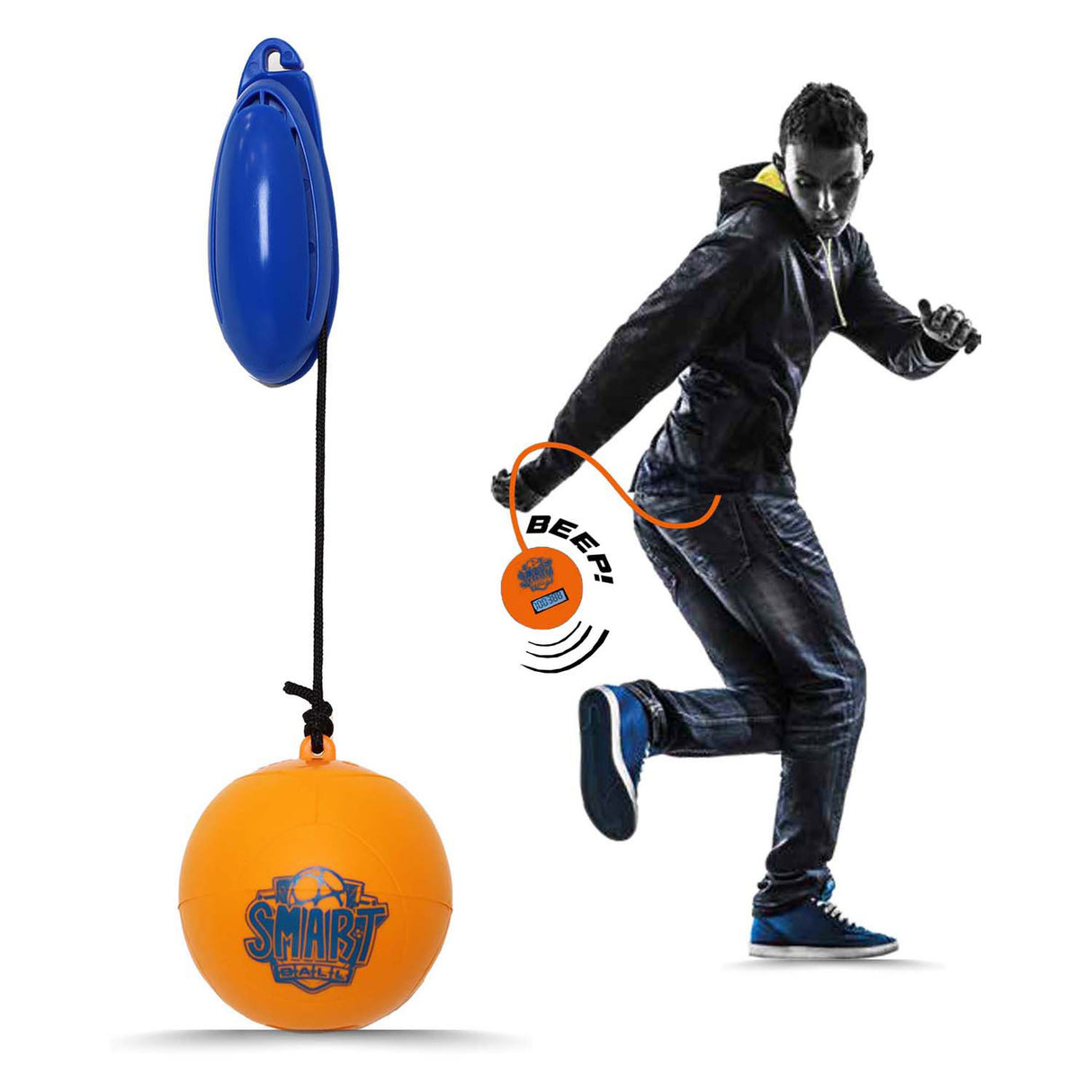 Spectron Smart Ball Kick Tracker som håller upp