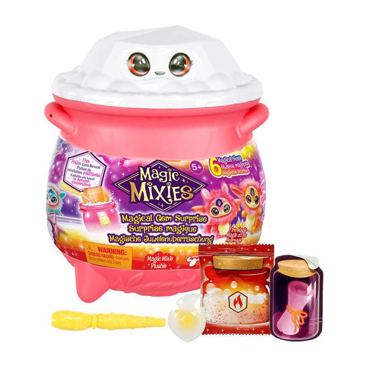 Moose Toys Magic Mixies Magical Gem Suprise Magic Ketel Fire - Make your Mixie Plushie