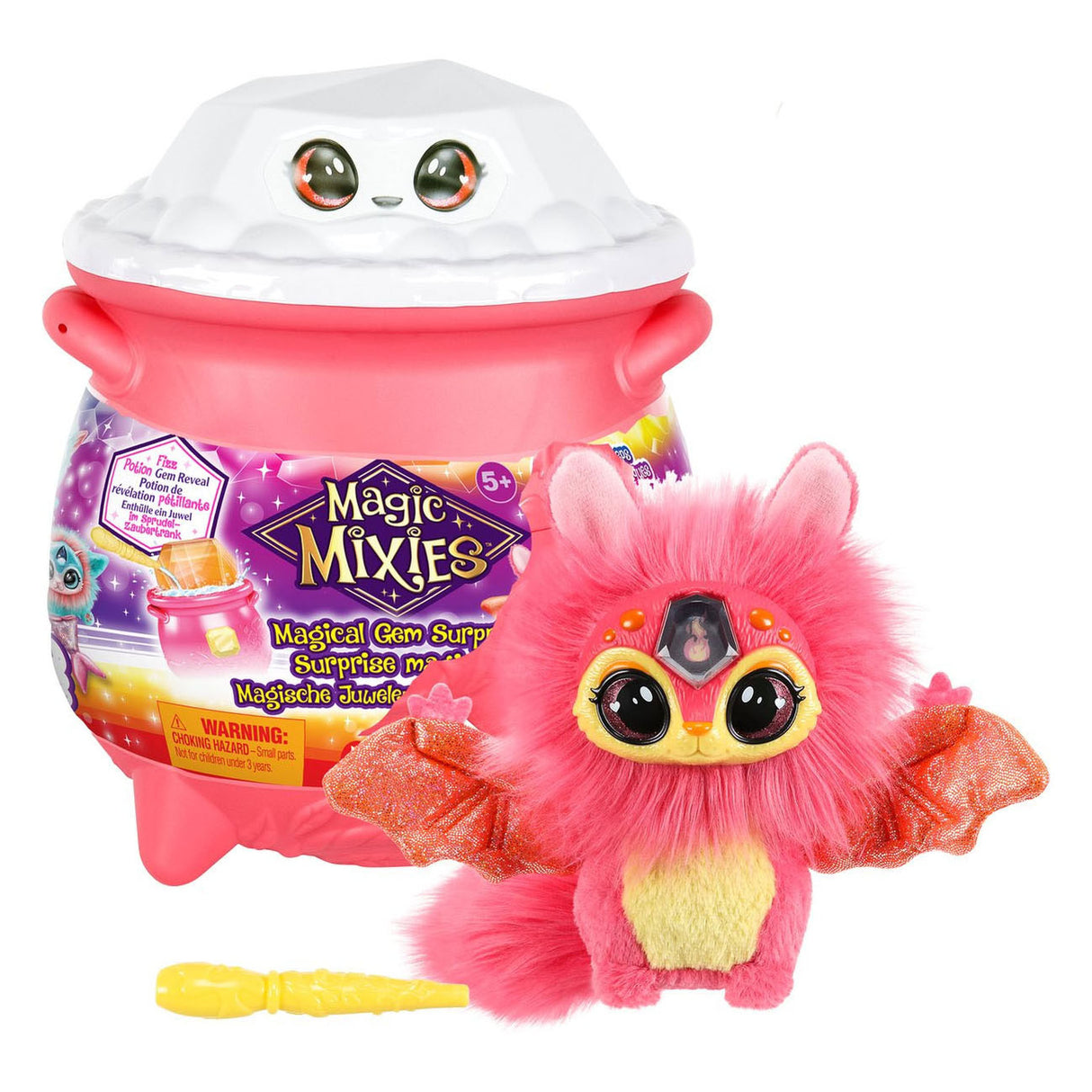 Moose Toys Magic Mixies Magical Gem Suprise Magic Ketel Fire - Make your Mixie Plushie