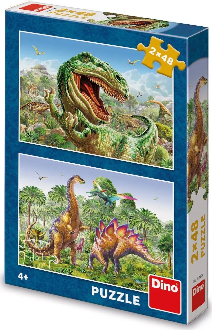 Dinotoys Dino Puzzle - Schlacht der Dinos - 2 x 48 Stücke