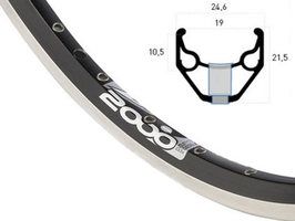 Rigida Velg 28 (622) ZAC-2000 36 14 Sort (uklippet)
