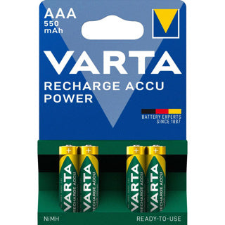 Varta batterijen aaa 4 stuks oplaadbaar