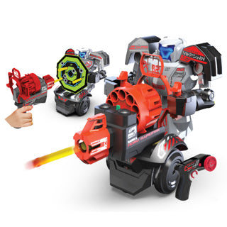 Srebrny robot strzelający robo Rapidfire