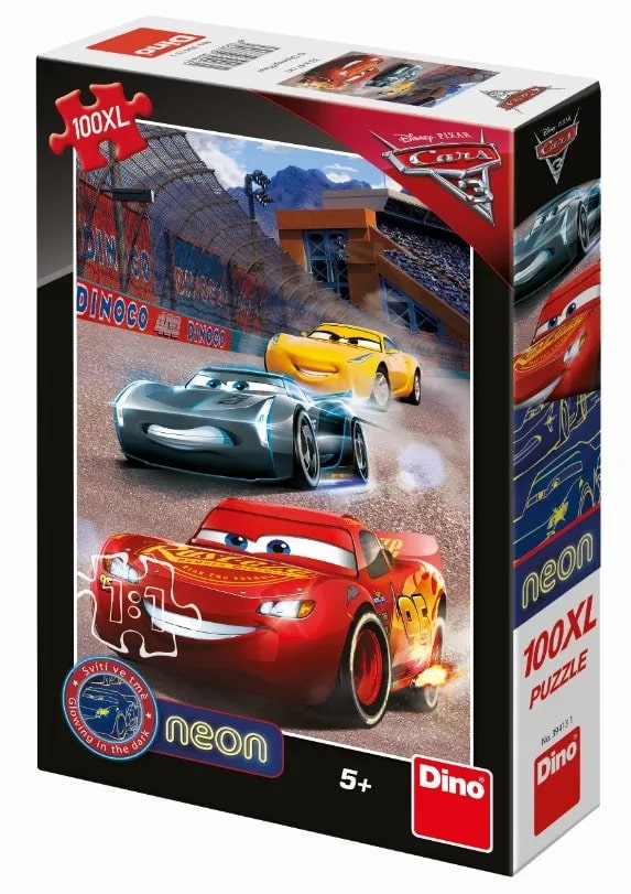 Dinotoys Dino Puzzle - Glow in the Dark Cars - 100 XL Pieces