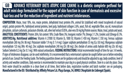 Advance Veterinary Diet Diet Atopic Mini
