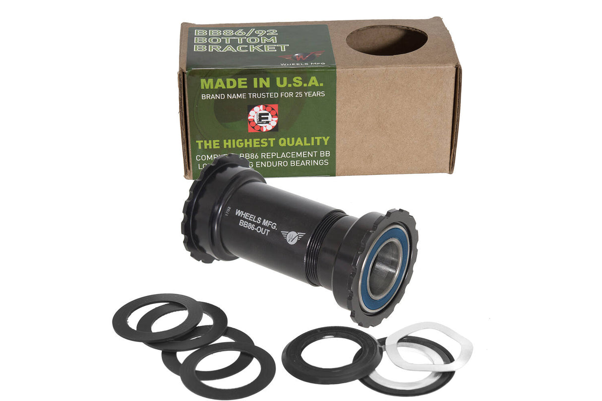 Räder Herstellungsräder MFG Bottom BRAS Pressfit BB86 92 SRAM ABEC 5 ACB Schwarz