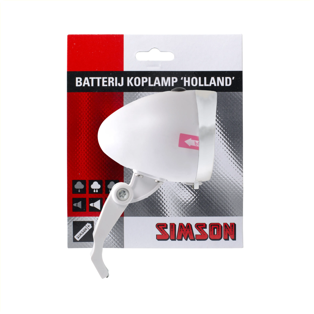 Simson Batteijkoplamp Holland Wit