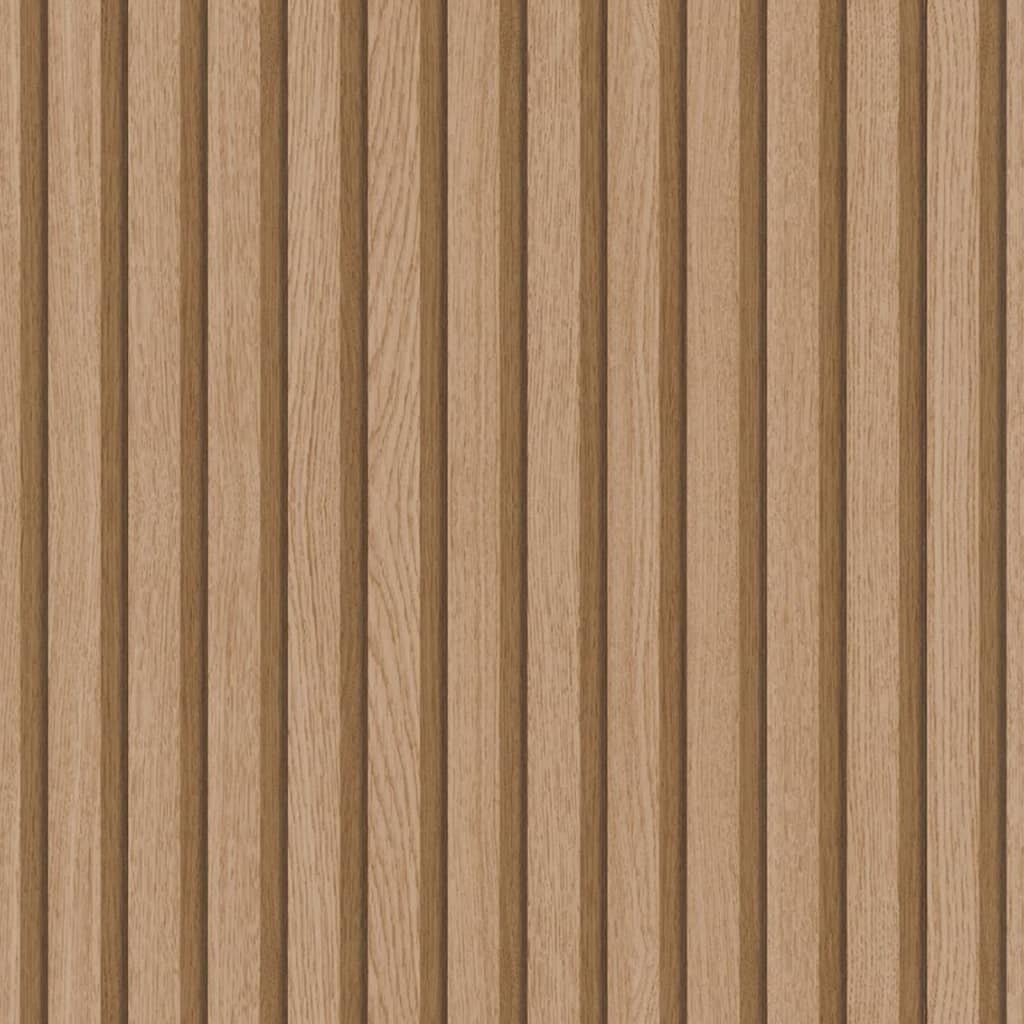 Mur nord Noordwand papier peint botanica lattes en bois marron