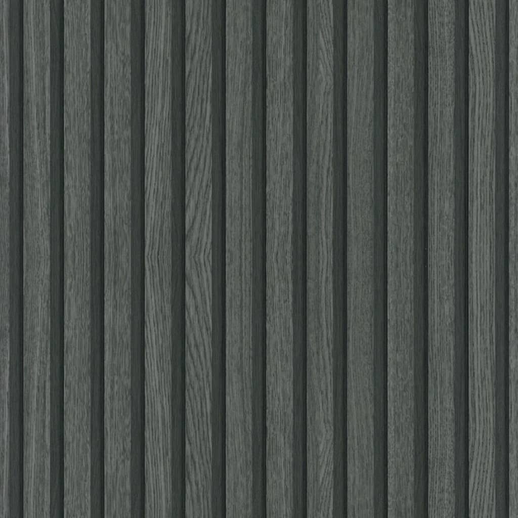 Mur nord Noordwand papier peint botanica Slats en bois noir et gris