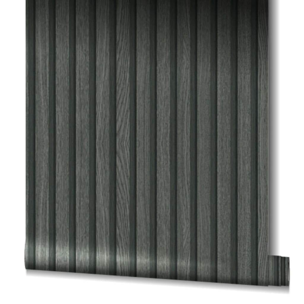 Mur nord Noordwand papier peint botanica Slats en bois noir et gris