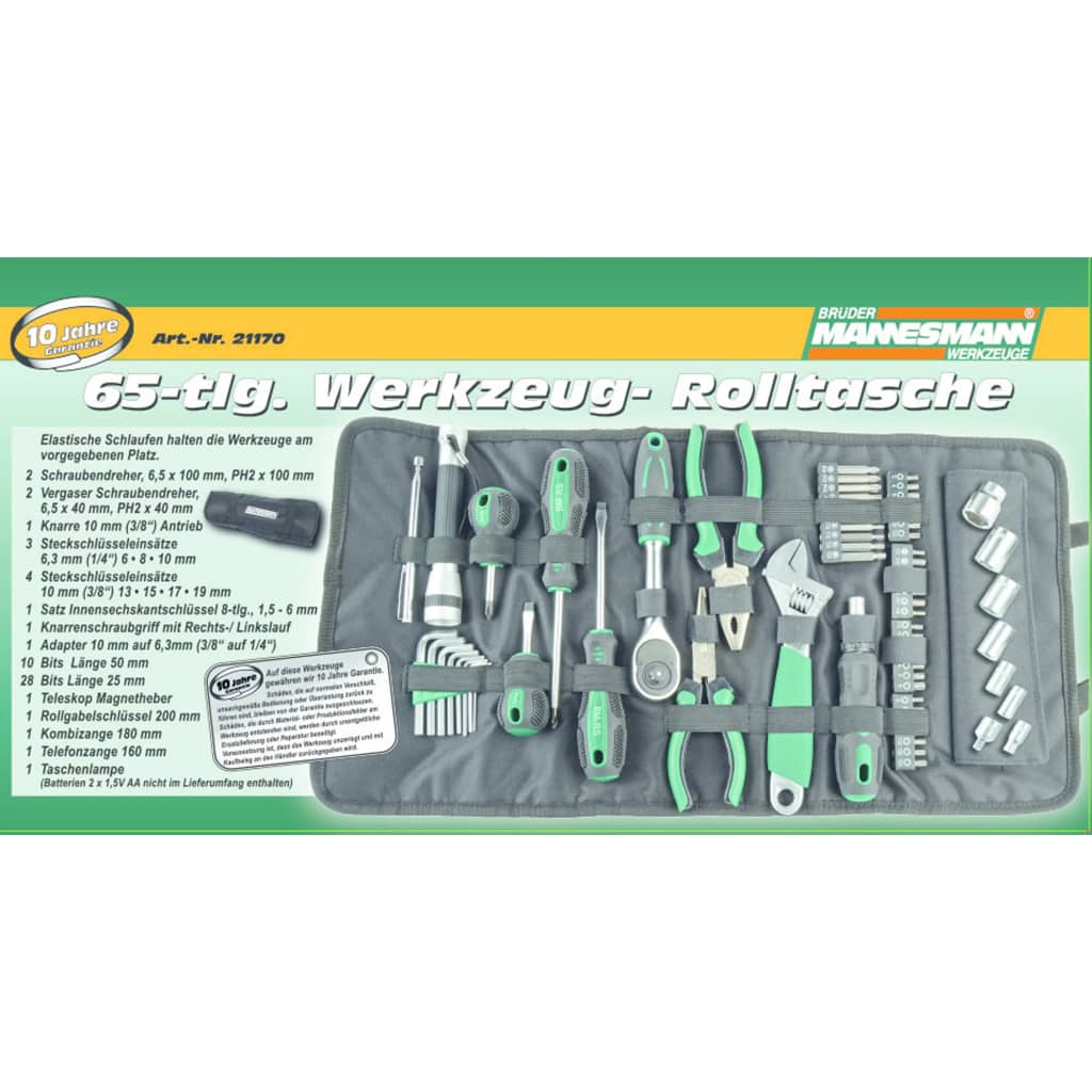 Brüder Mannesmann Brüder Mannesmann 65-part tool roll bag