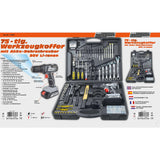 Brüchte Mannesmann Briddermannien 75-Deel Toolt mat Kordless Ouer 20 V, 1,3 Ah