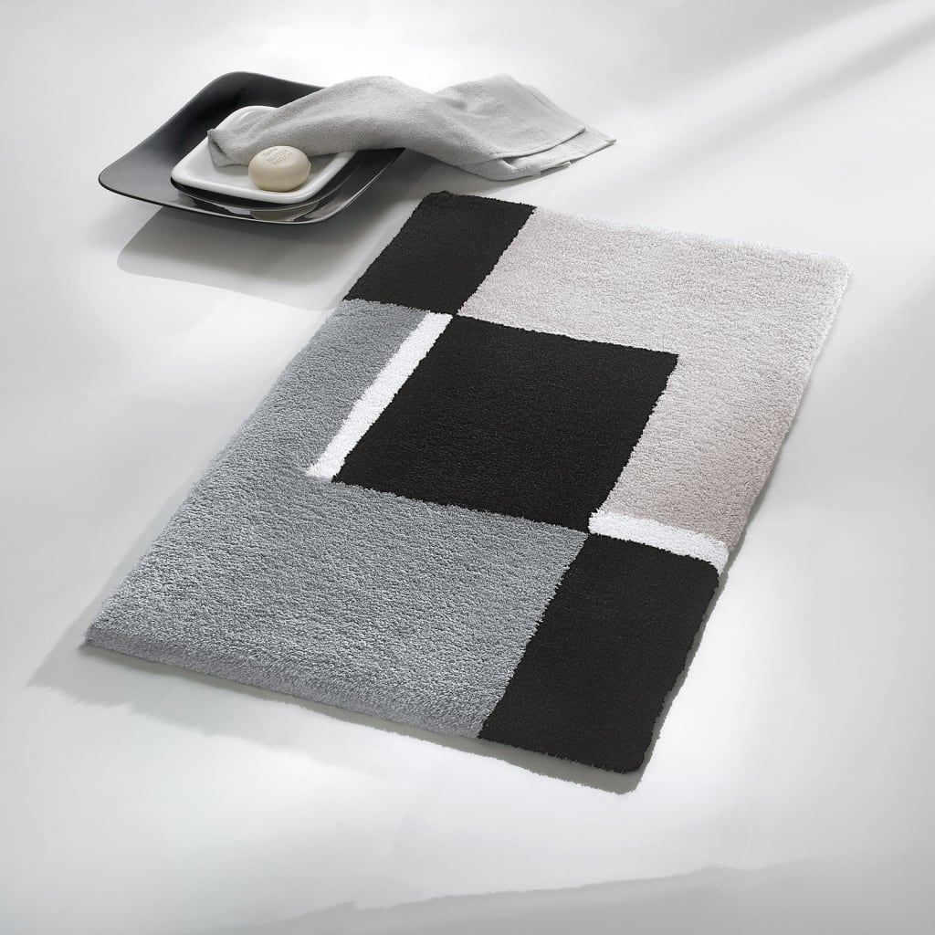 Small Wolke Kleine Wolke Badmat Dakota Platinum 55x65 cm Gray and Black