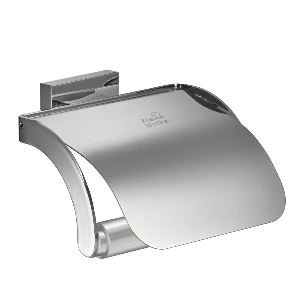 Kleiner Wolke Toilettenrollhalter mit Deckel Meo Silberfarbe