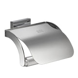 Kleiner Wolke Toilettenrollhalter mit Deckel Meo Silberfarbe