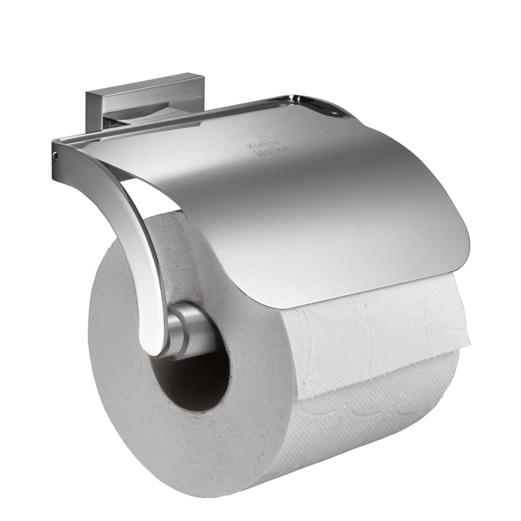 Kleiner Wolke Toilettenrollhalter mit Deckel Meo Silberfarbe