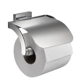 Kleiner Wolke Toilettenrollhalter mit Deckel Meo Silberfarbe