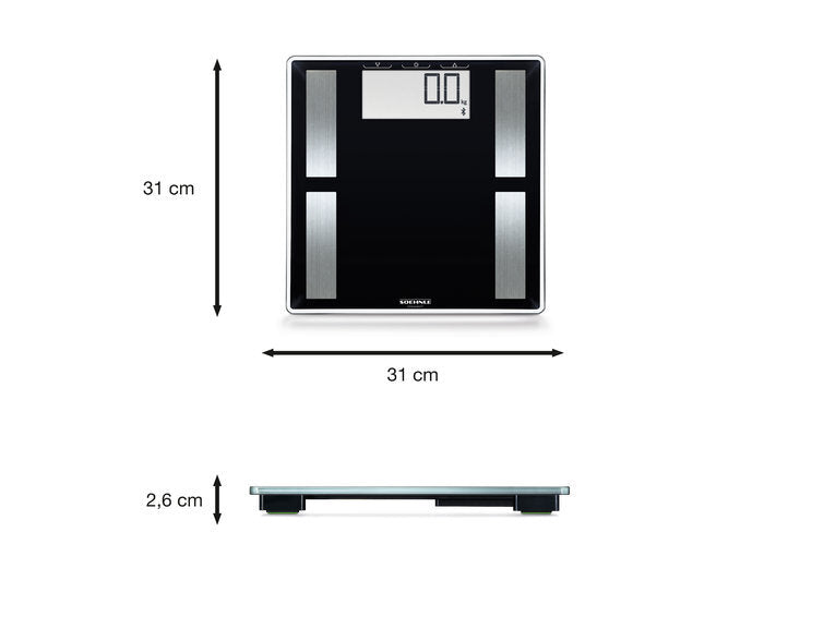 Soevehle soehehe Kierperanalyse Skala Form Sense Connect 50 180 kg Black