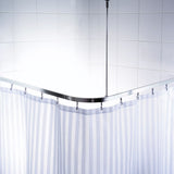 Ridder corner shower curil rail with hooks universal chrome 52500