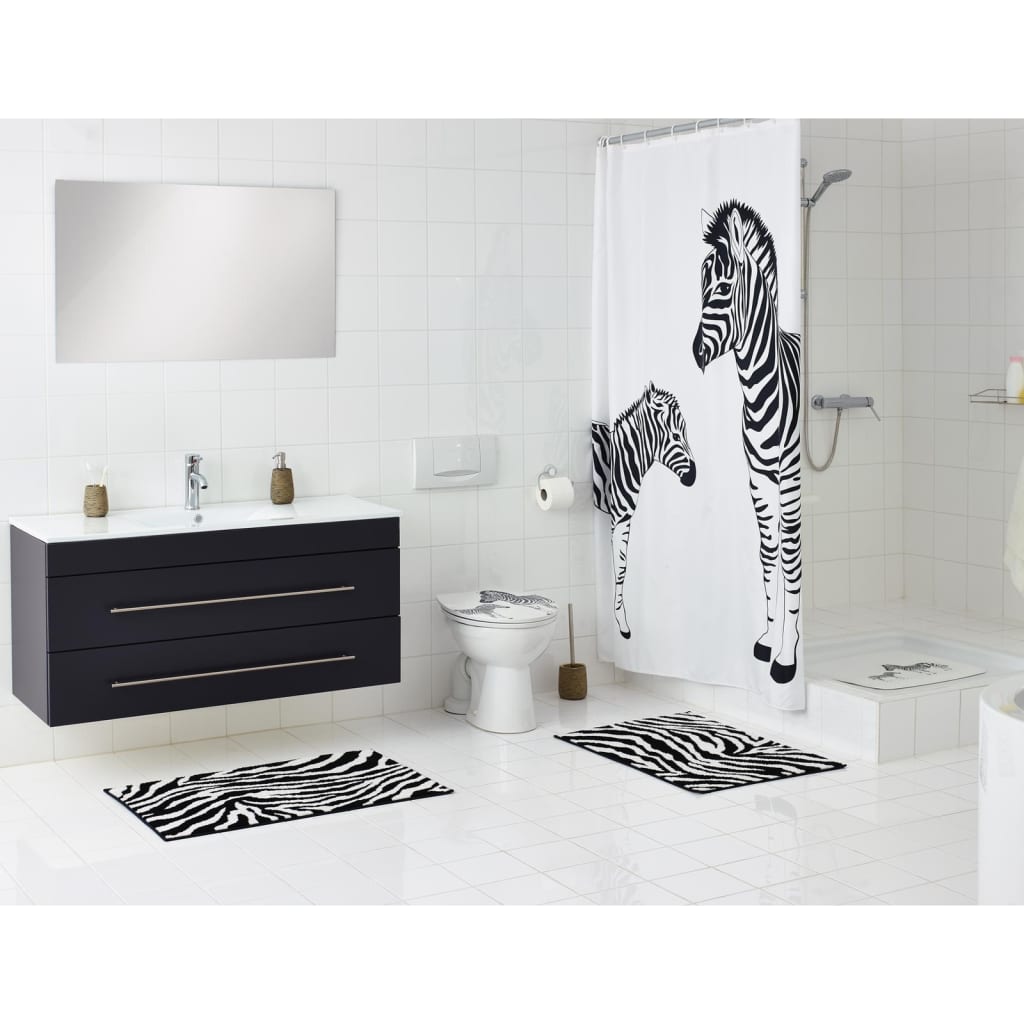 Ridder Badmat Zebra 38x72 cm bílá a černá