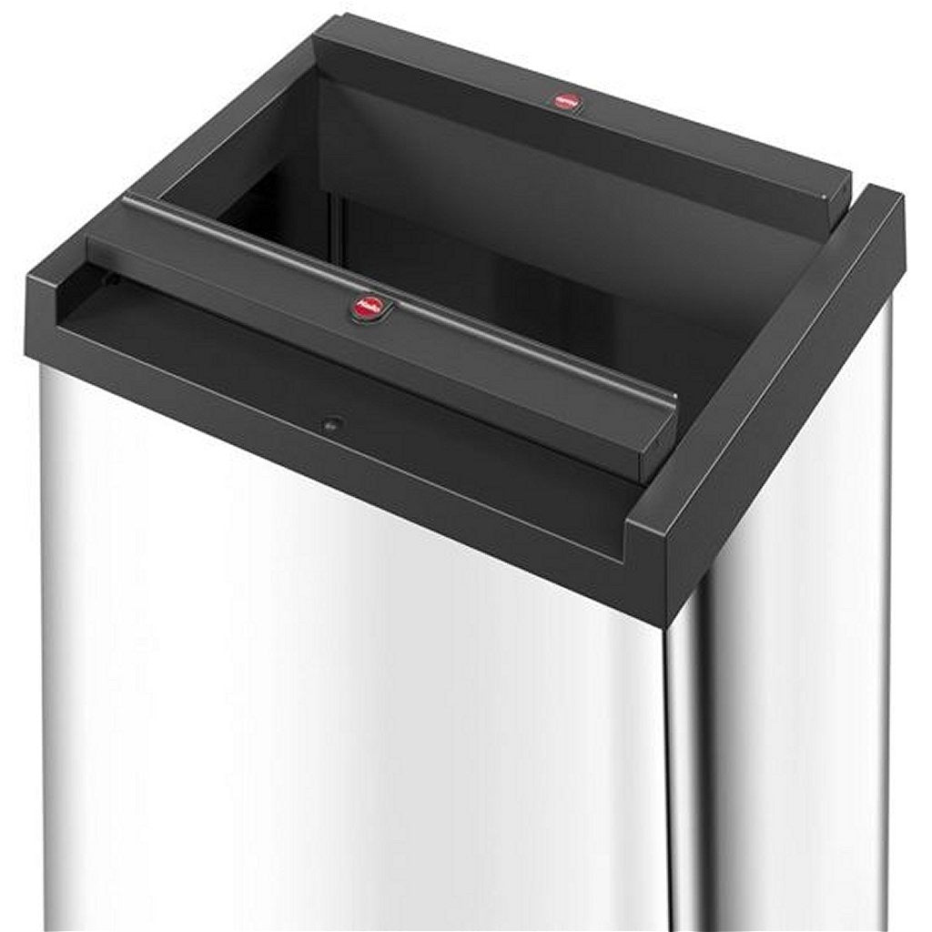 Hailo 0840-111 Big-Box Swing L Trash 35L in acciaio inossidabile nero