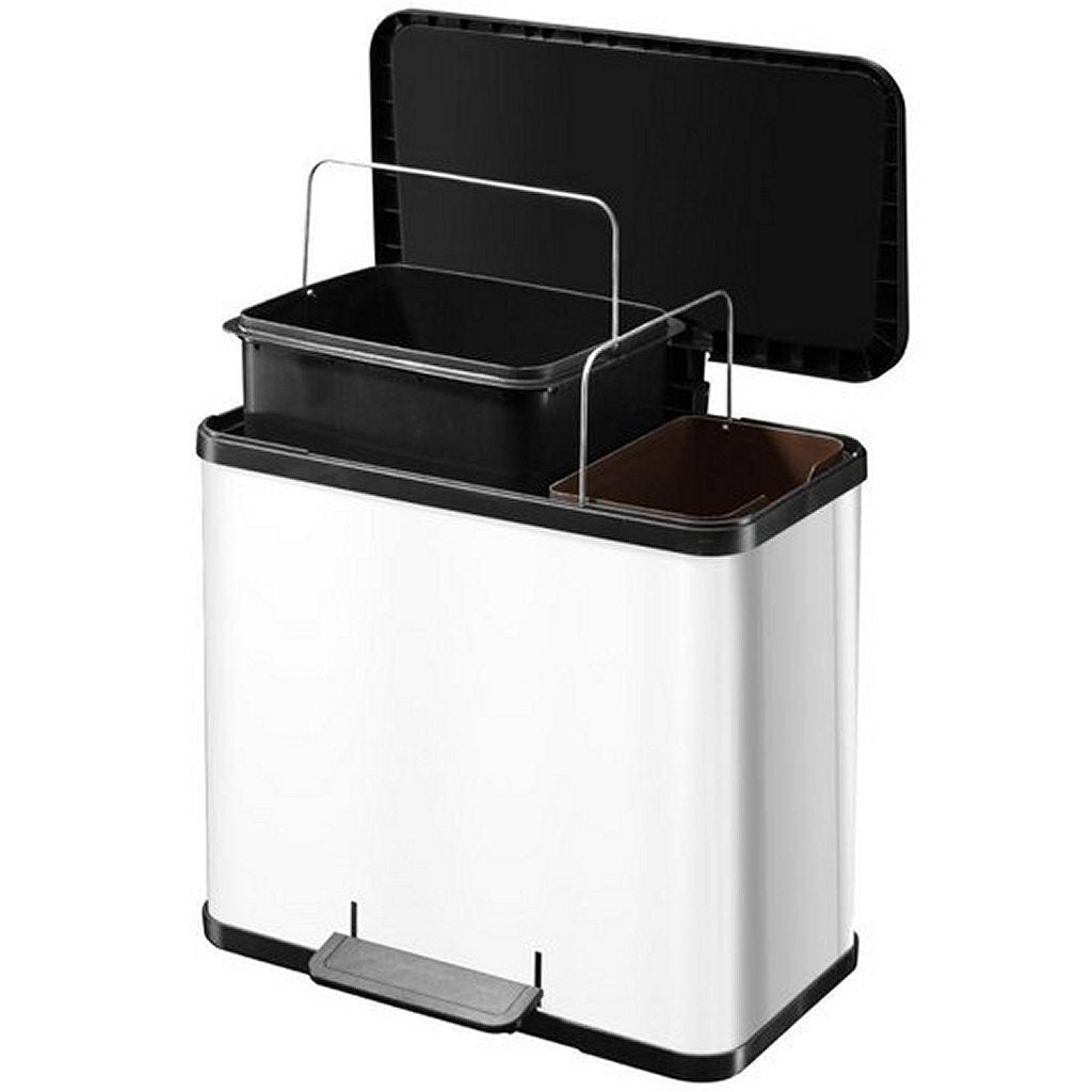 Hailo pedal bin oko duo plus size L 17+9 l white 0630-230