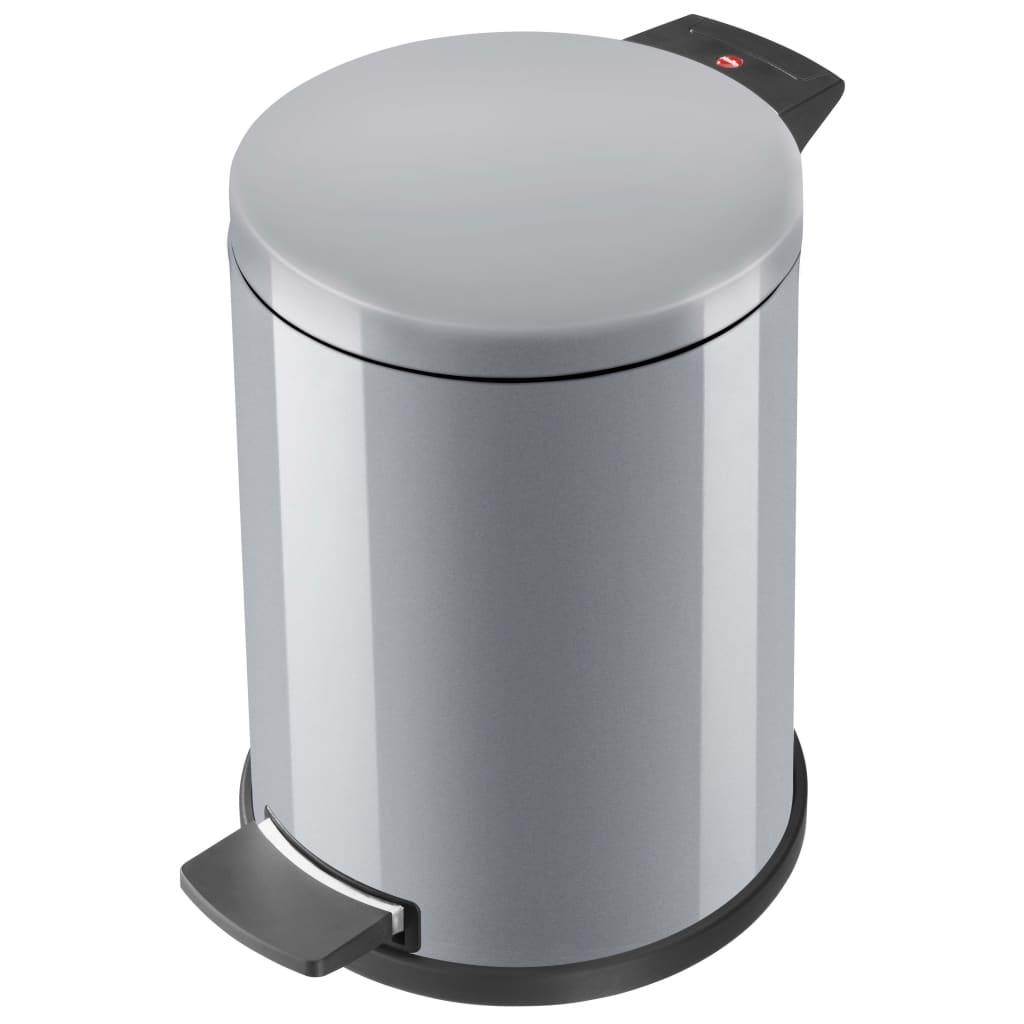 Hailo hailo pedal bucket with galvanized inner bucket solid m 12 l silver