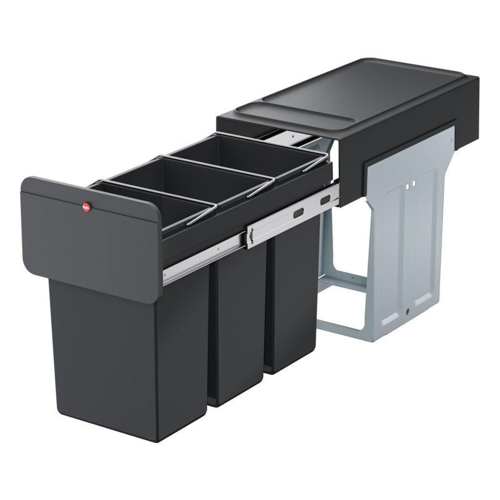 Hailo 0310-300 Ecoline Design Trio l Vestavěný odpad Biner 3x10L Black