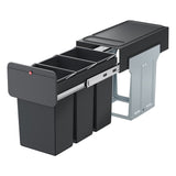 Hailo 0310-300 Ecoline Design Trio l Vestavěný odpad Biner 3x10L Black