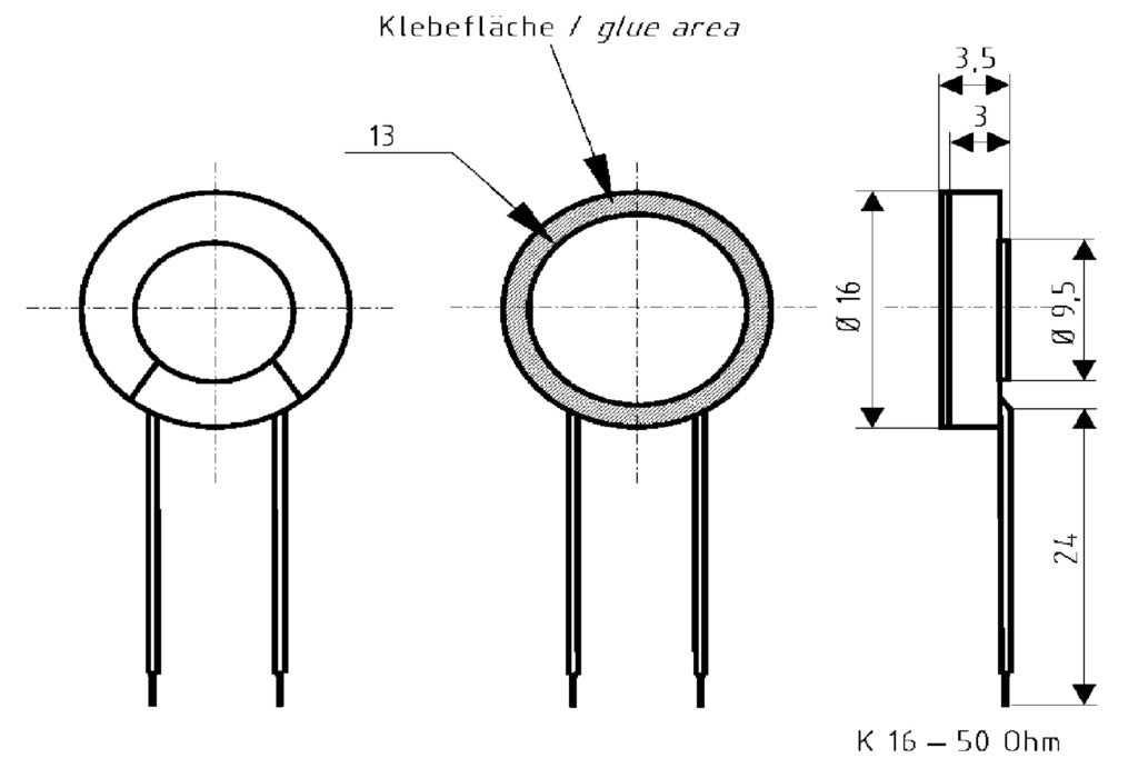 Visaton vs-k16 miniature loudspeaker 16 mm 50 ohm