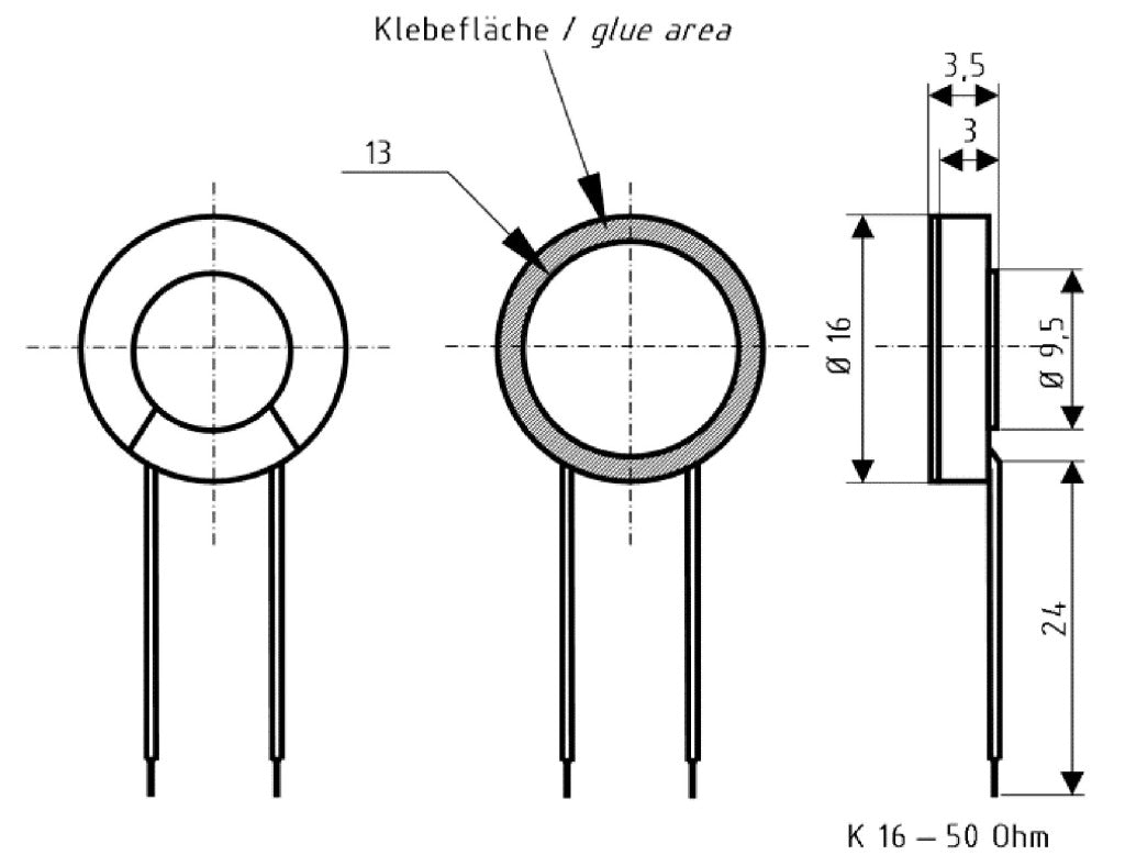 Visaton vs-k16 miniature loudspeaker 16 mm 50 ohm