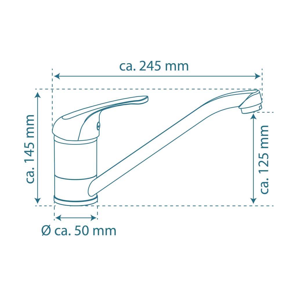 Schütte schütte un mixer button Falcon a bassa pressione cromata