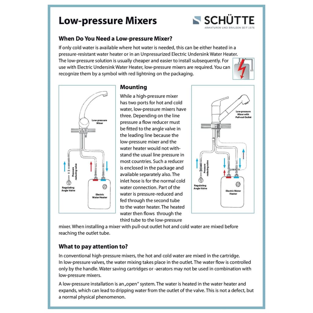 Schütte Schütte One -Button Mixer Tassoni Low -Pressure Chrome -colored