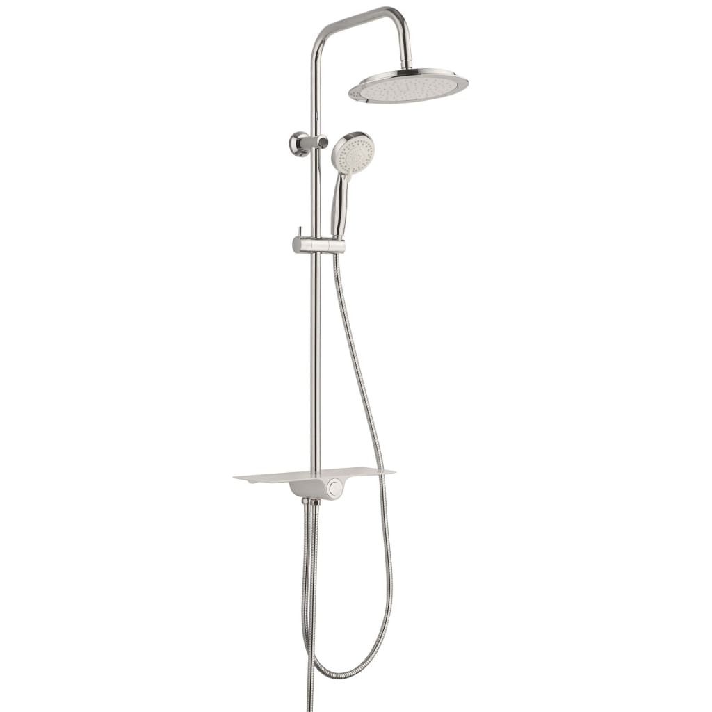 Schütte schütte pioggia set di doccia con altopiano Aquastar White e Chrome -colorato