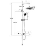 Schütte schütte pioggia set di doccia con altopiano Aquastar White e Chrome -colorato