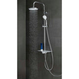 Schütte schütte pioggia set di doccia con altopiano Aquastar White e Chrome -colorato