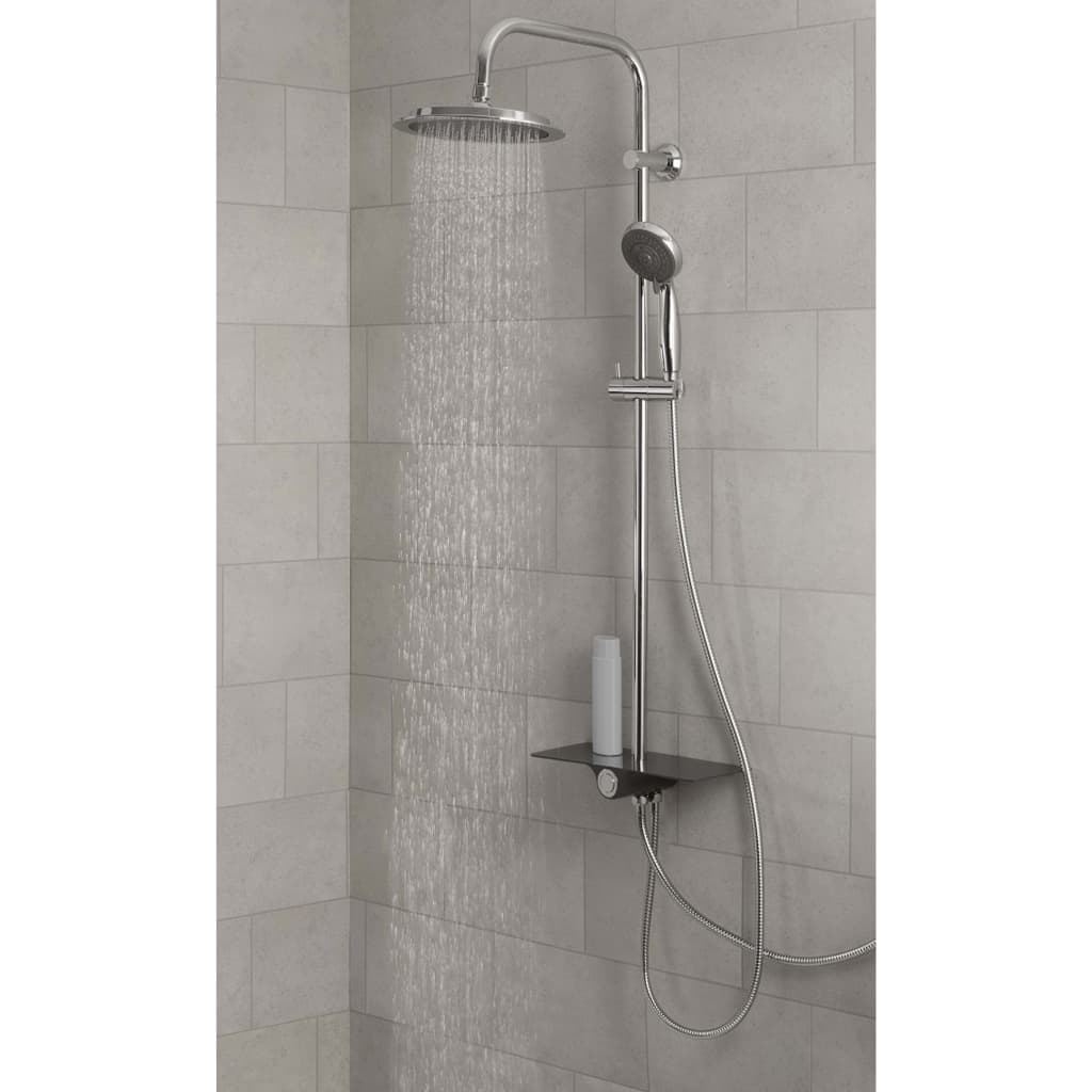 Schütte schütte pioggia set di doccia con altopiano Aquastar antracite cromo color cromo