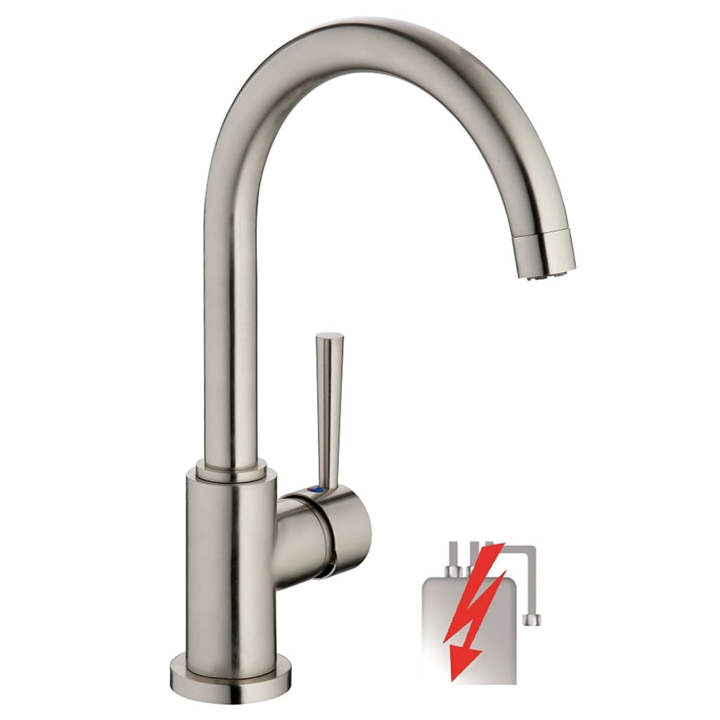 Schütte schütte eenknops mixer con look in acciaio inossidabile a bassa pressione in cornwall rotondo