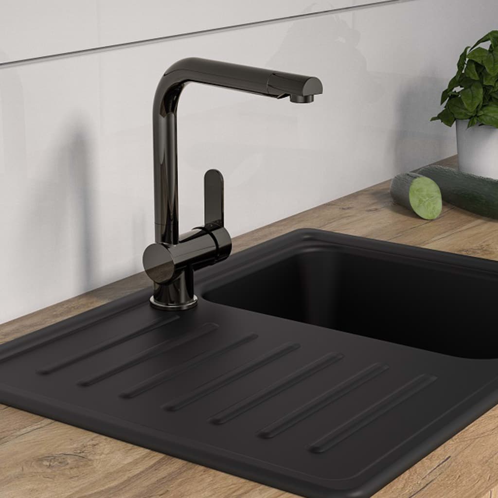Mixer schütte schütte eenknops con un colore di grafite lucido ad alto spout rio