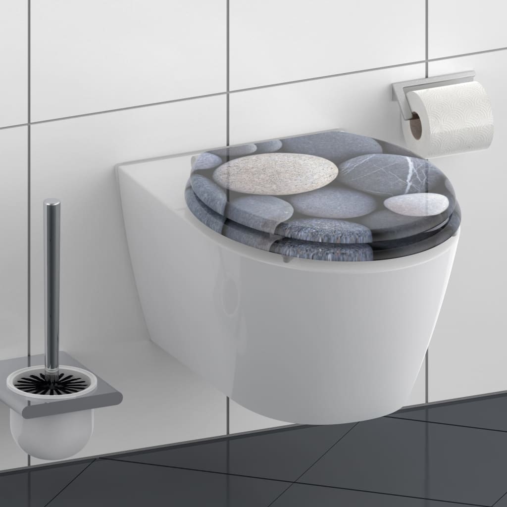 Schützt Schütten Tilet-Sëtz mat Soft-Top Stone