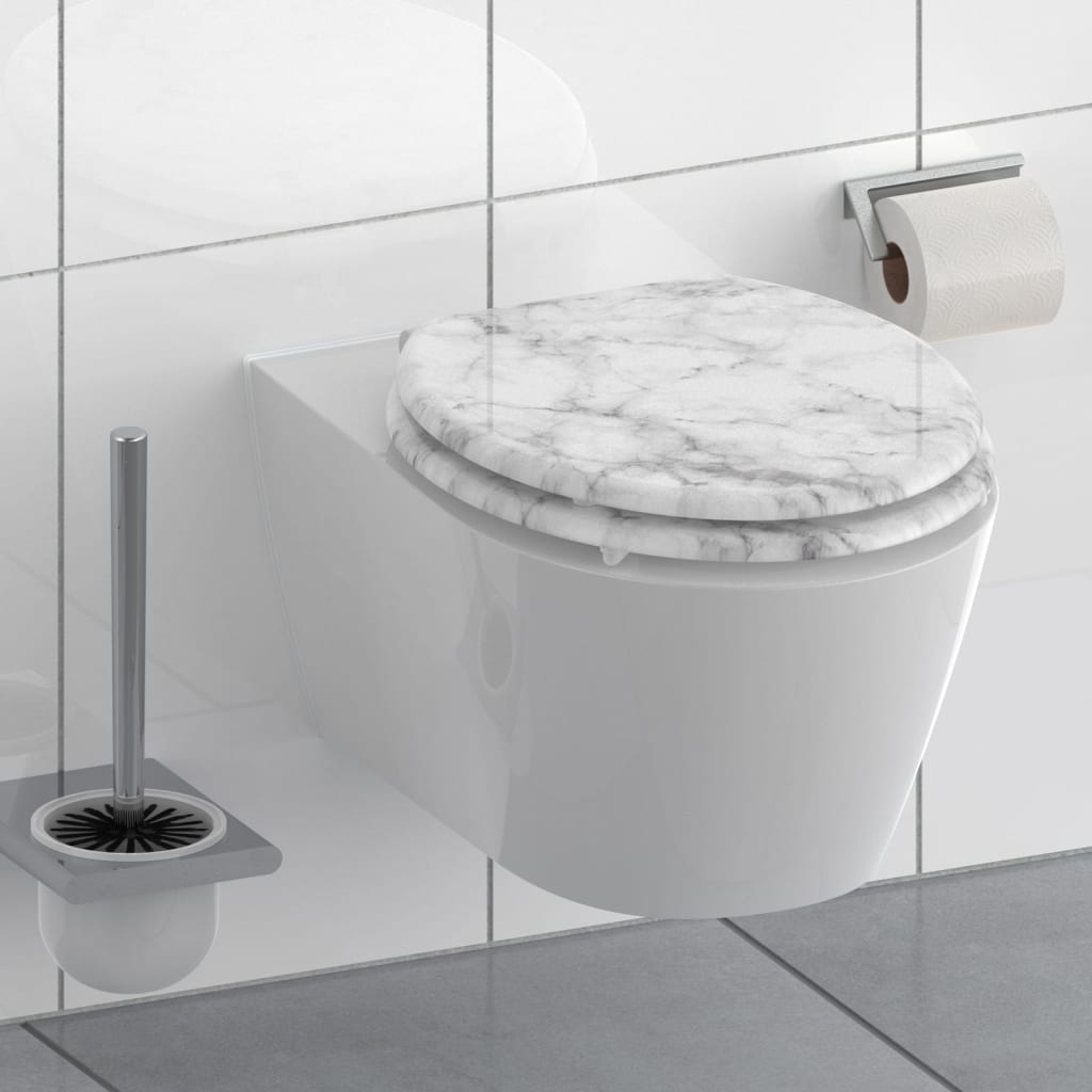 Schütt Toilette Sëtz mat mëllen-zoue Marmor Steen