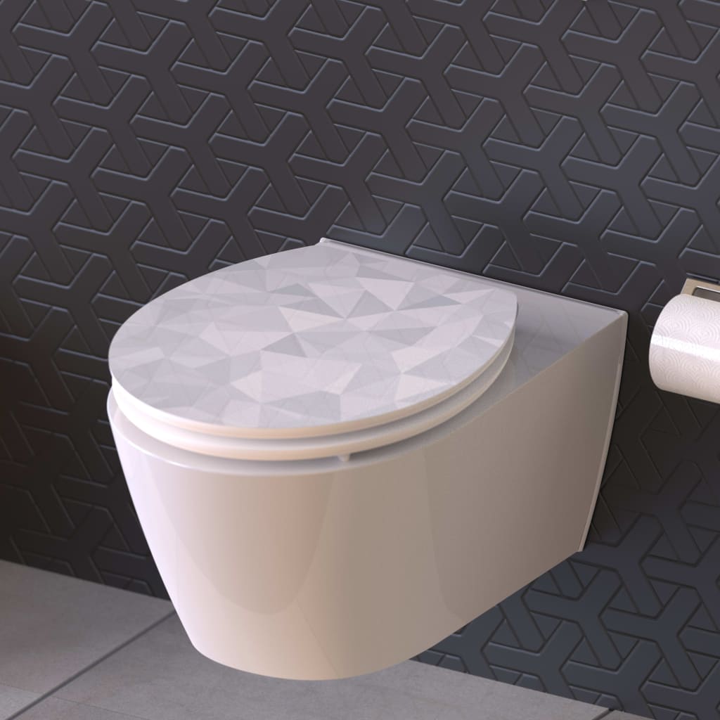 Sedile da toilette Schütte con diamante morbido MDF alto gloss