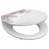 Asiento de inodoro Schütte con flores de color cerrado Madera MDF alto brillo