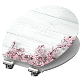 Asiento de inodoro Schütte con flores de color cerrado Madera MDF alto brillo