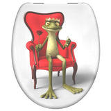 Schütt Toilette Sëtz mat mëllen-zouem Frog Kinnek