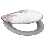 Asiento de inodoro Schütte con flores de color cerrado de madera