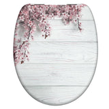 Asiento de inodoro Schütte con flores de color cerrado de madera