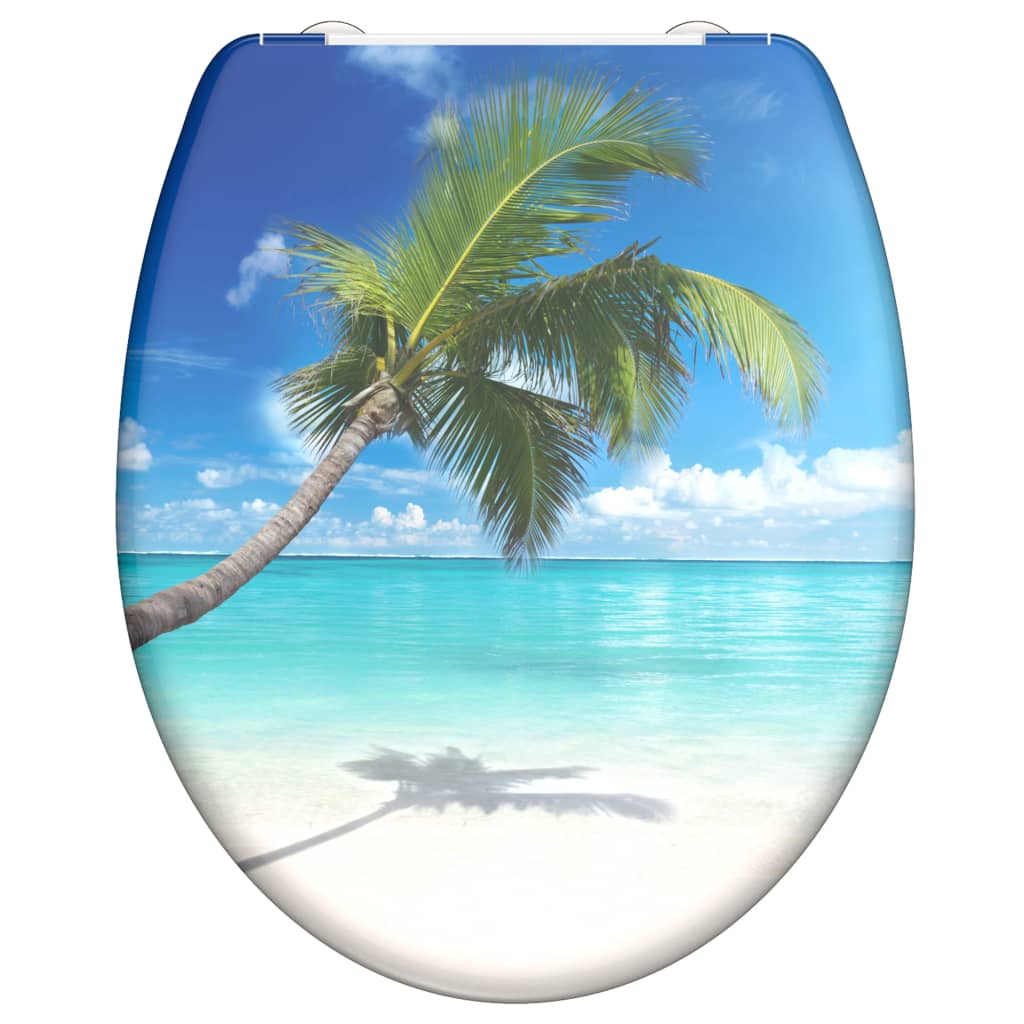 Schütte toilet seat with soft-close Carribean Duroplast with print