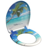 Schütte toilet seat with soft-close Carribean Duroplast with print